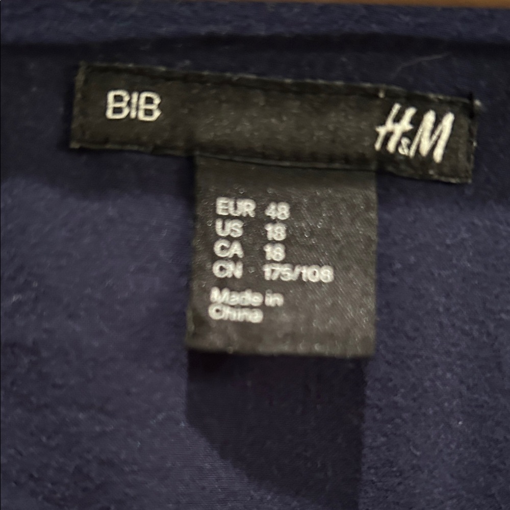 H&M Dark Blue Ruffle Button-Up Blouse - Picture 2 of 3